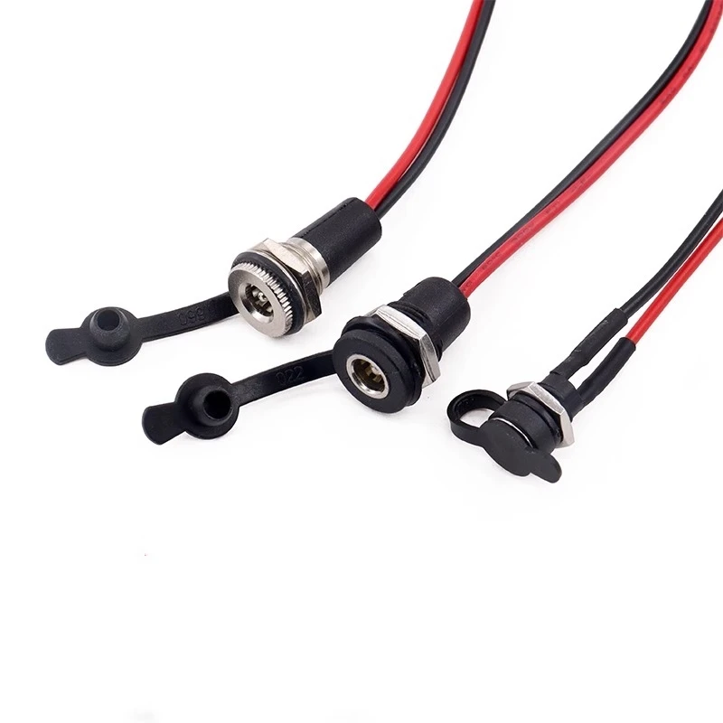 1PCS DC-099/022B Female head socket with wire to SM head waterproof DC DC power interface 5.5-2 1/2.5 mm