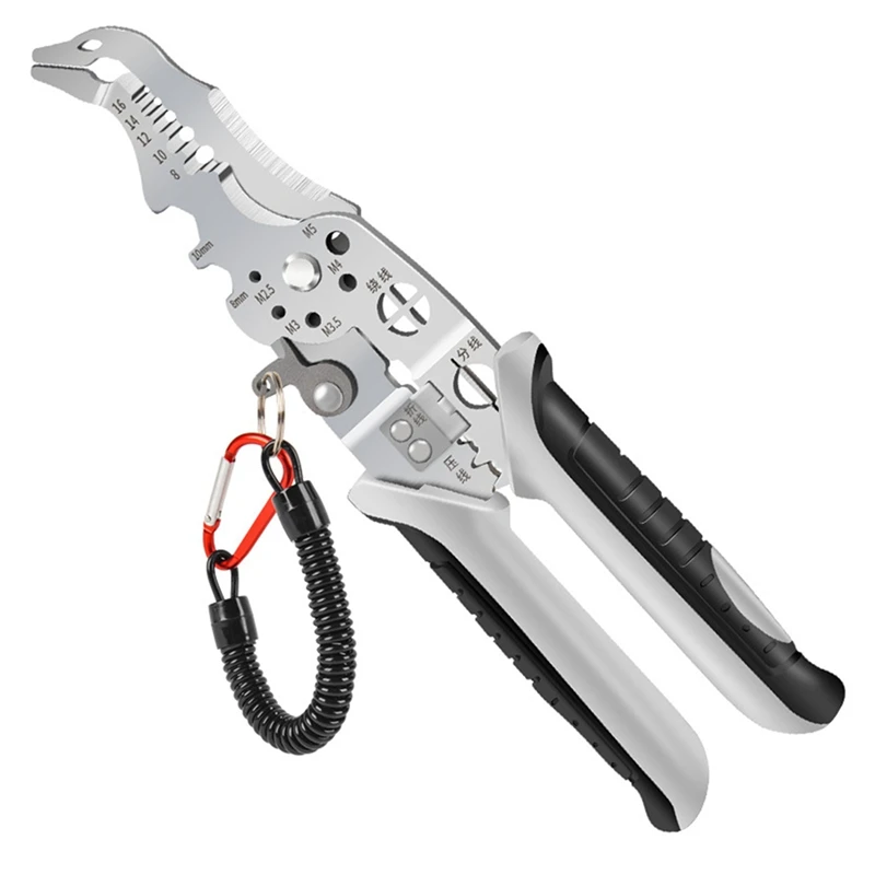

A24F-Wire Stripper Tool Electricians Wire Cutter For Wire Cutting Winding Pulling