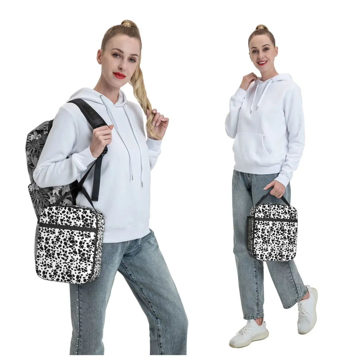Dalmatian Dog Print Insulated Lunch Bag for Women Children Portable Food Boxes Thermal Lunch Box Tote