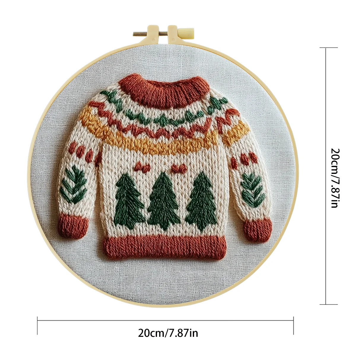 1 Stück 20X20CM/15X15CM 7,87/6,3 Zoll Stickerei-Starter-Kit DIY-Set Heimdekoration, Heimtextilien, Stickerei-Set, Pullover – Detail 5