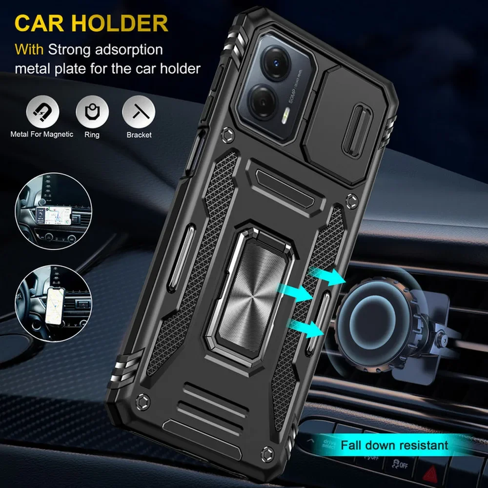 G84 G54 G14 5G Camera Slide Case For Motorola G54 Power Ring Back Cover Moto G84 G14 G73 G53 G53J G23 G13 G55 G24 G04 G04S Funda