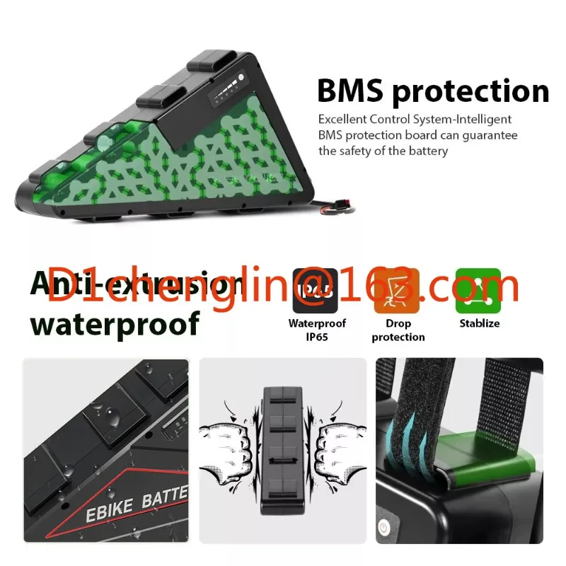 72V 20Ah 52V 30Ah 48V 36V Tube Electric bicycle Triangle hard box Battery Triangle Lithium Batteries pack