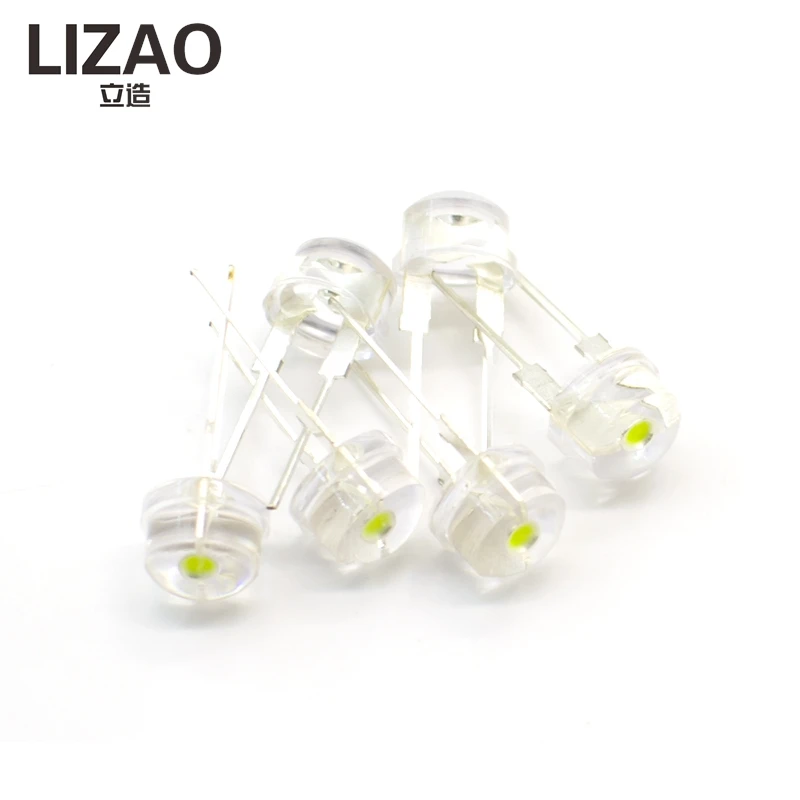 10/20/50PCS F8 8MM Straw Hat LED, 0.5W Super Bright Diffused LEDs in White/Blue/Green/Red/Yellow