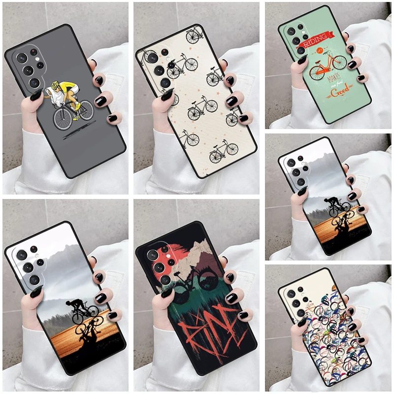 

Phone Case For Samsung Galaxy S24 S25 S23 S21fe S22 Ultra Plus Note 10 20 Cover Cycling Bike