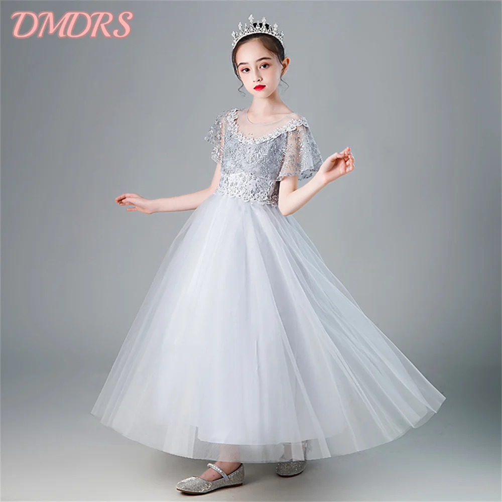 Elegant Girls Party Dress Stylish Tulle Princess Dresses 2025 Charming Girls Flower Girl Hostess Gown Classic Graduation Gowns