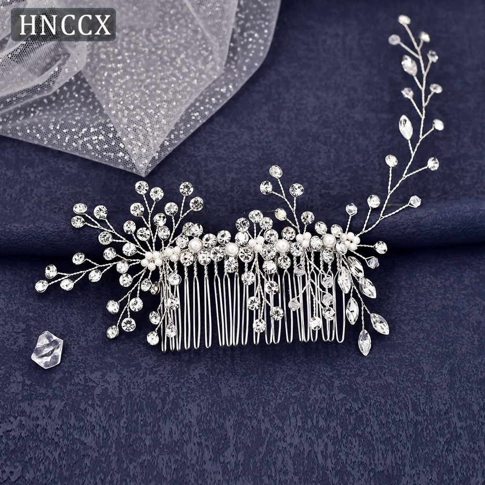 YouLaPan Свадебная расческа для невесты в минималистском стиле, плетение ручной работы со стразами, элегантные женские аксессуары для волос для банкета HP15