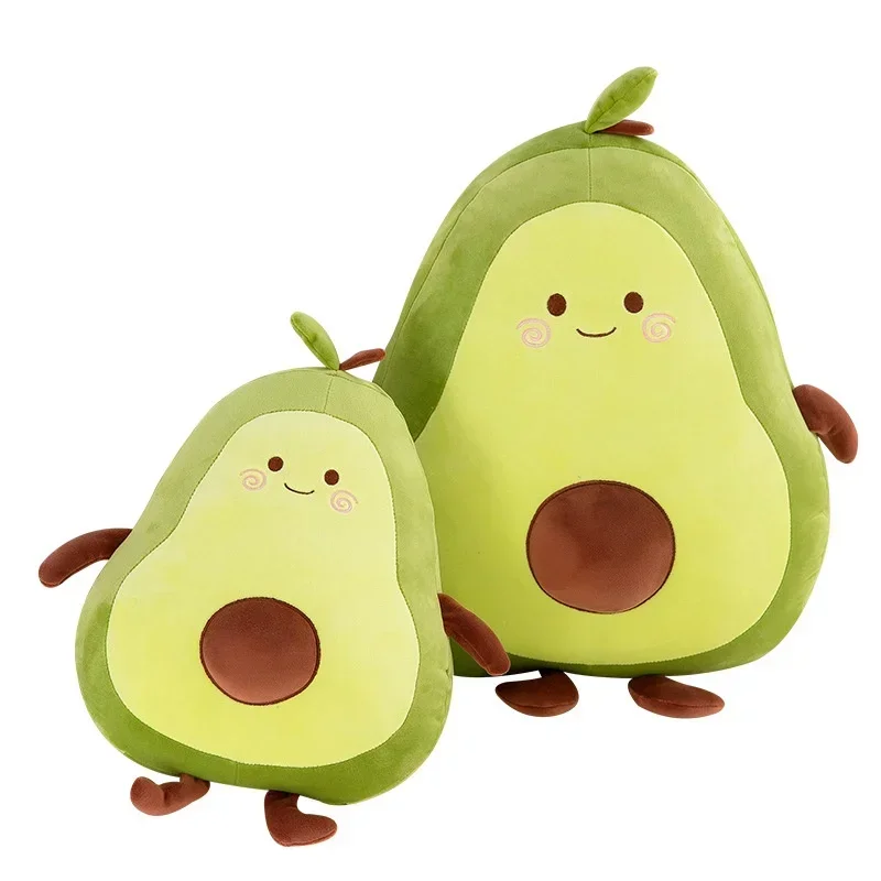 Oreiller en peluche doux d'avocat confortable, fruits de dessin animé Kawaii, jouets de beurre de bébé