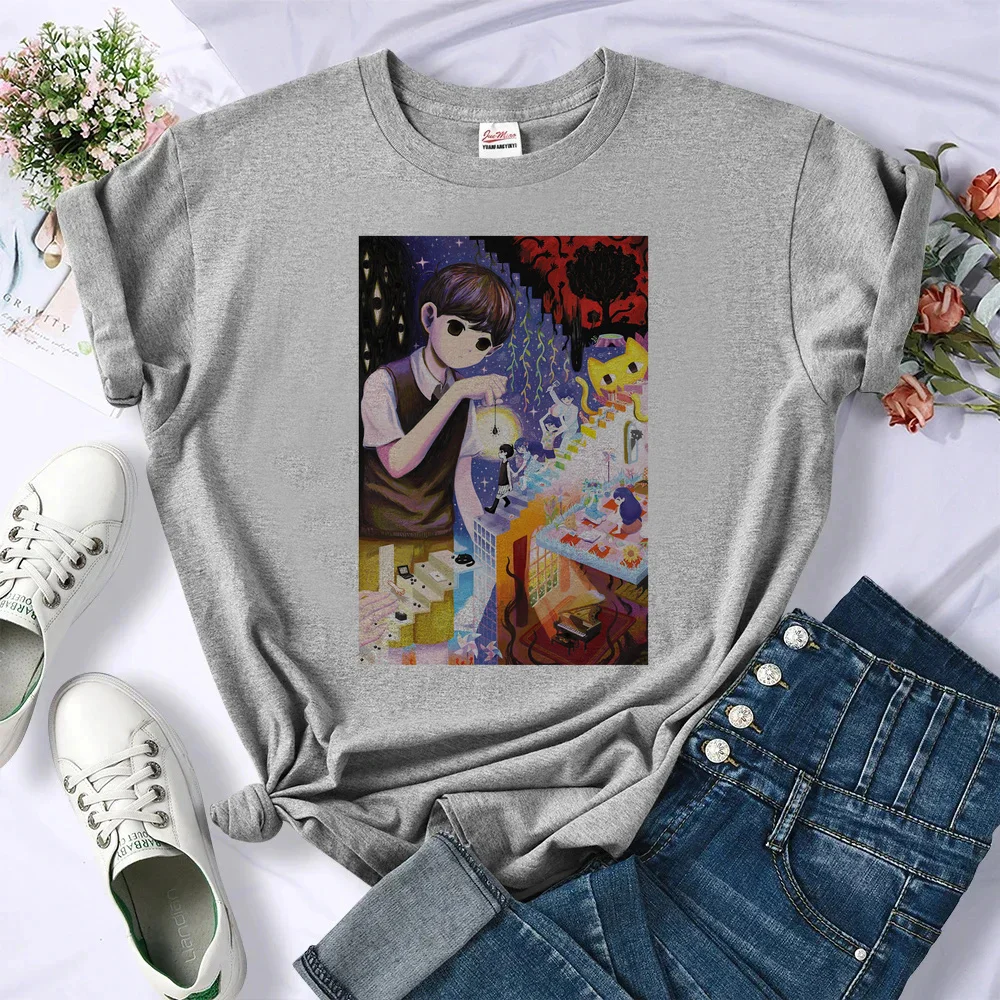 Omori tshirt girl Retro meme manga t-shirt graphic 2000s y2k harajuku funny