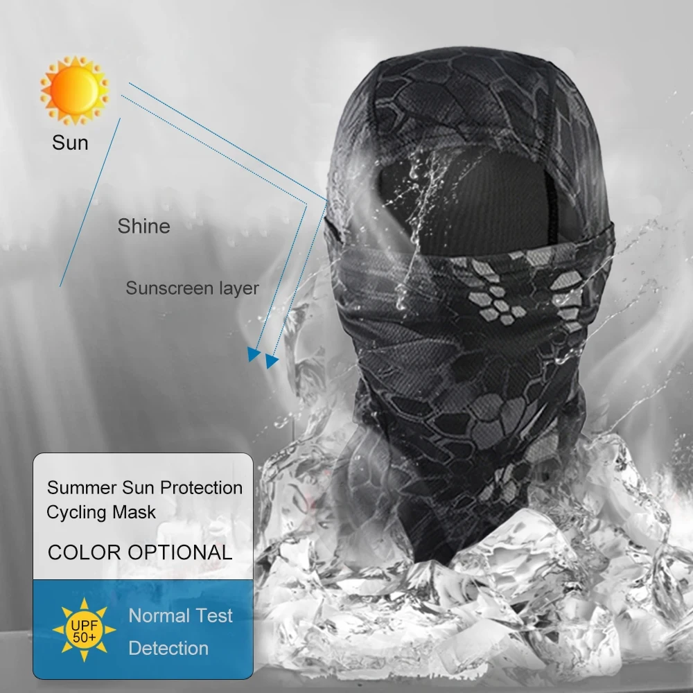 قناع وجه كامل مموه للدراجة ، وشاح ركوب الدراجات ، حماية من أشعة فوق البنفسجية ، تنفس ، الصيف ، حرير جليدي ، غطاء وجه رياضي ، معدات دراجة MTB