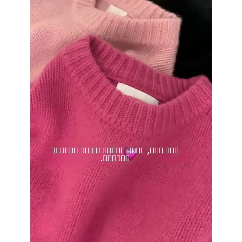 베어 벨벳 니트웨어 여성용 레이지 슬레 디자인 센세이션 스몰 사이즈 오버헤드 니트 가을 겨울 신상품 한국 스타일...