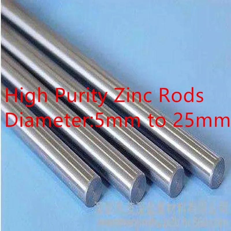 

1pc Zinc Rod Pure 99.9% Zinc Round Rod Electrode Sacrificial Anode Diameter 5mm to 25mm DIY customize