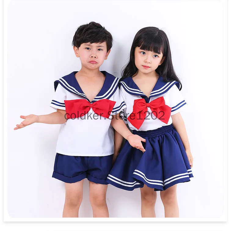 Costume Kids Navy Sailor Uniform Army Suit Kids Girls Dress School Uniform Stage Wear Performance Dance Cosplay Costumes