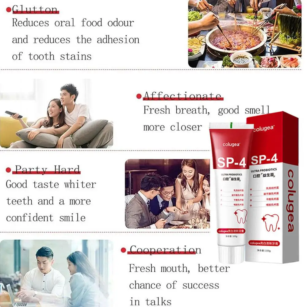 100g Sp-4 Probiotic Whitening Shark Toothpaste Teeth Care Toothpaste Prevents Breath Toothpaste Whitening Oral Z4l3