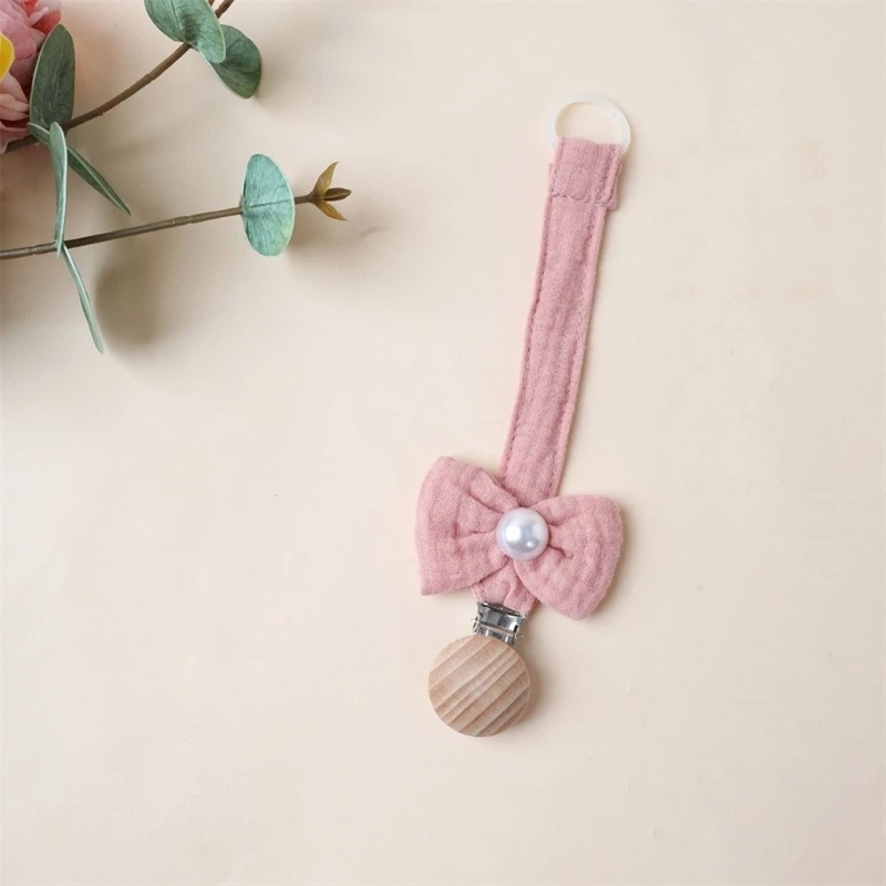 Lovely Bowknot Pacifier Clip Chain for Baby Soft and Safe Infant Teether Holder Rope Prevent Loss and Contamination