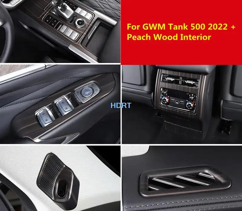 

Панель переключателя окна автомобиля, регулировка выхода, крышка шестерни, детали отделки для GWM Wey Tank 500 2022 + персиковое дерево, аксессуары для интерьера, Стайлинг