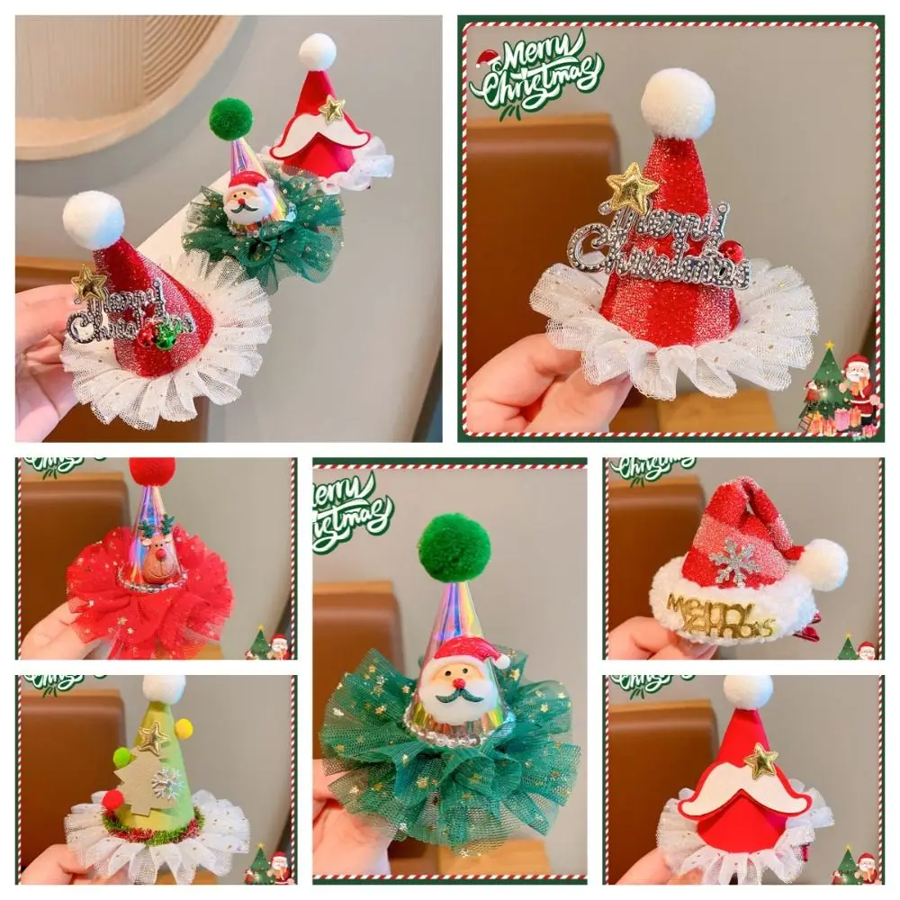 น่ารักคริสต์มาสคลิปผมตุ๊กตา Elk Santa Claus Duckbill คลิปจดหมายต้นคริสต์มาสคริสต์มาสหมวก Hairpin Party