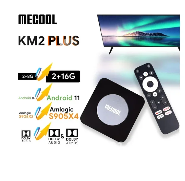 MECOOL Android TV Box KM2 Plus 4K Amlogic S905X4 2G DDR4 Ethernet WiFi Multi-streamer HDR 0 TVBOX Home Mediaspeler Set Top Box