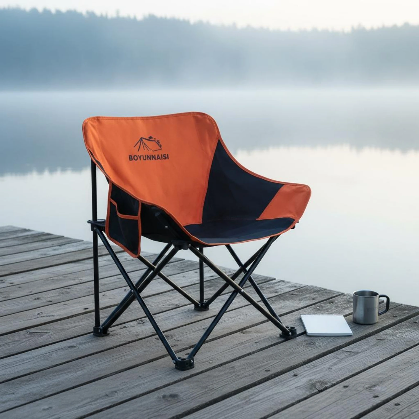 Portable Moon Chair Quick Setup Foldable Camping Chair Sturdy Frame Soft Seating for Fishing