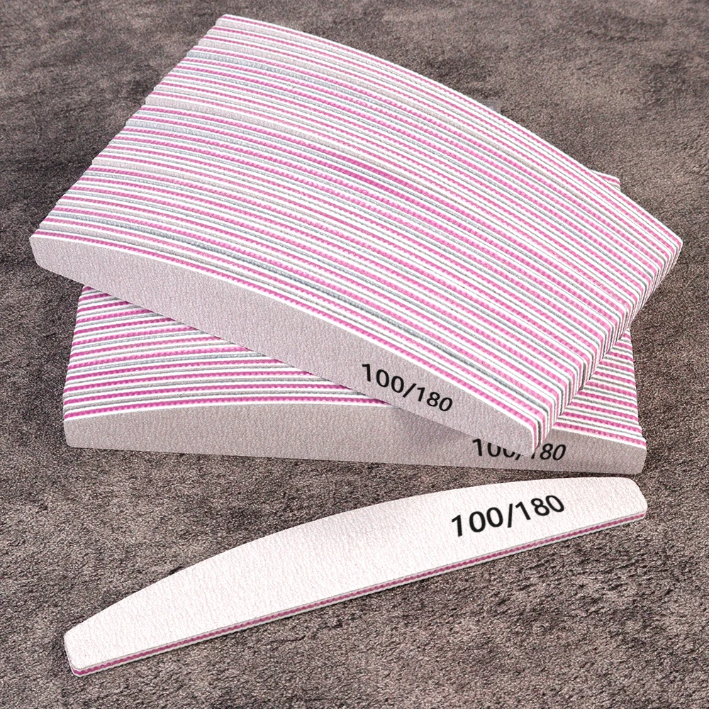 100/50/10 ชิ้น/ล็อต Professional 100/180 ตะไบเล็บทนทาน Buffing Grit Sanding Nail บัฟเฟอร์ Fast-Remove GEL เล็บไฟล์ *(