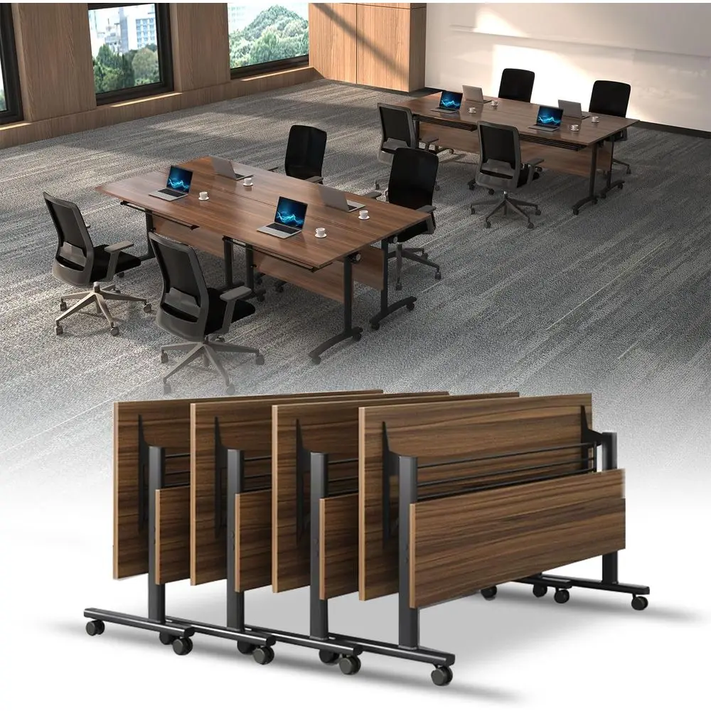 

Регулируемые колесики для конференц-стола с фиксацией, портативный стол для семинаров, прямоугольная мебель для переговорных комнат (4 шт., 70,8 дюймов)