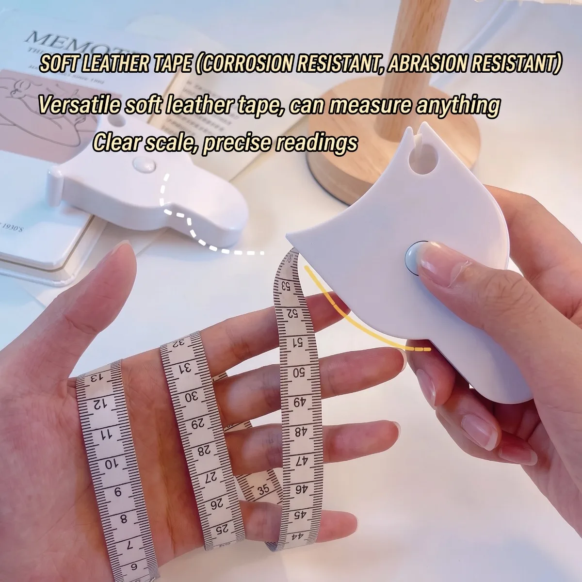 1pc Automatic Retractable Body Tape Measure, Locking Mechanism, High-Precision Tape for Waist, Hips, Thighs & Abdomen, Daily