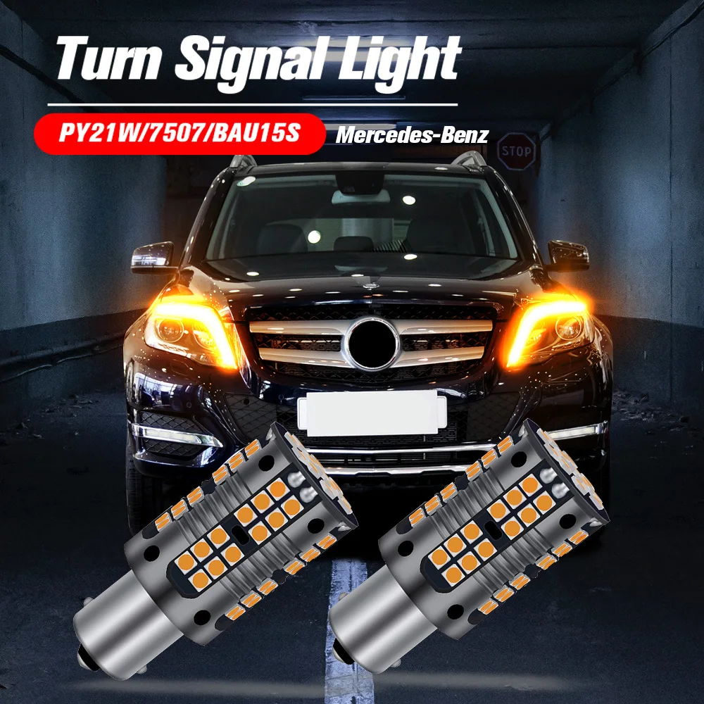 

2x LED Turn Signal Light Blub Lamp Canbus PY21W 7507 BAU15S For Mercedes Benz W169 W176 W246 W242 W245 W203 W204 CL203 S203 S204