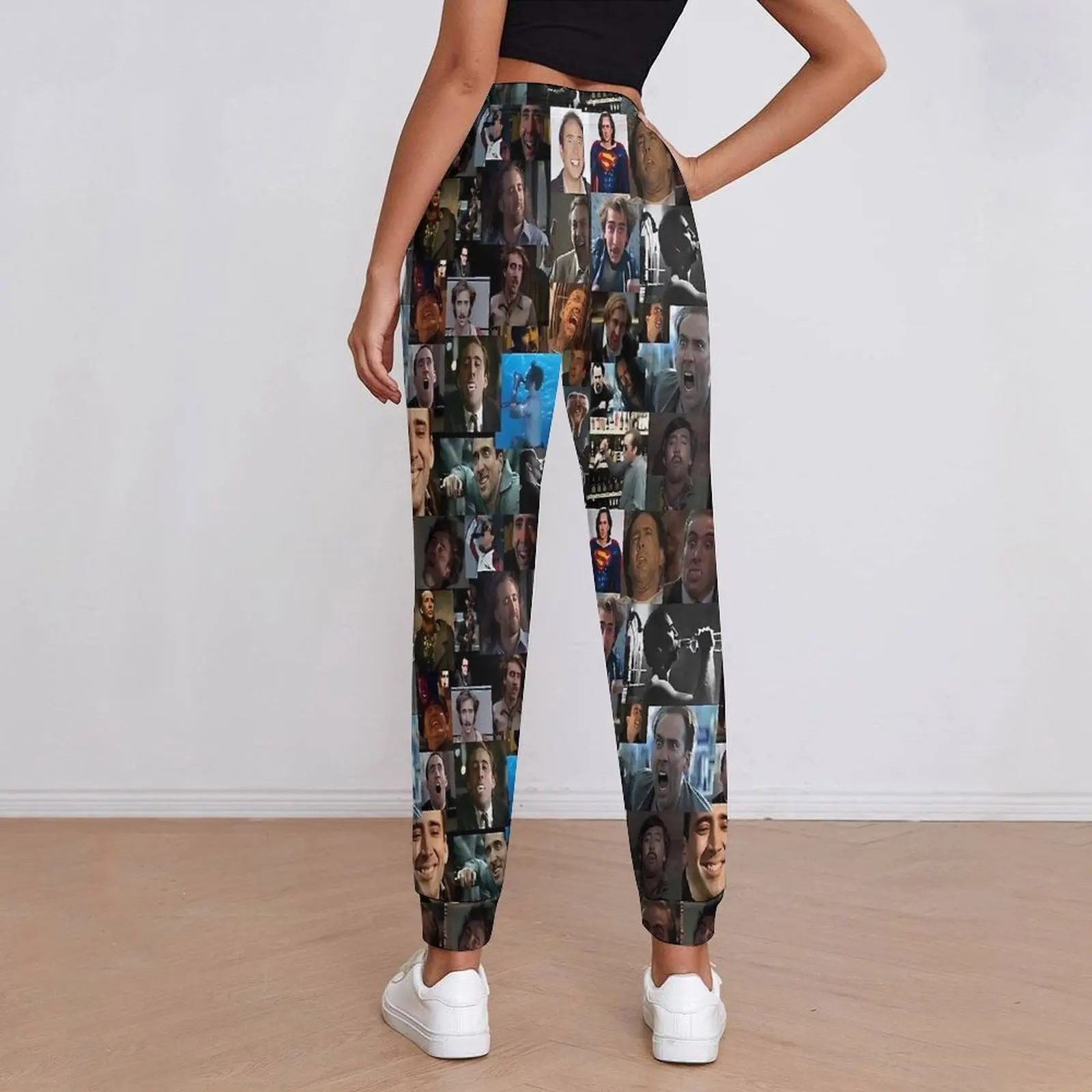 Nicholas Cage Jogger Pants Spring Nick Cage Kawaii Joggers Ladies Hippie Custom Trousers Big Size 2XL