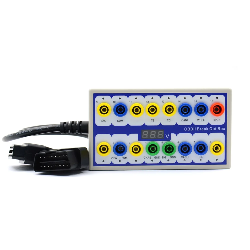 Professional Auto Car OBD2 Breakout Box OBDII Protocol Detector Diagnostic Connector Detector Chip Tuning Key Programming DLC