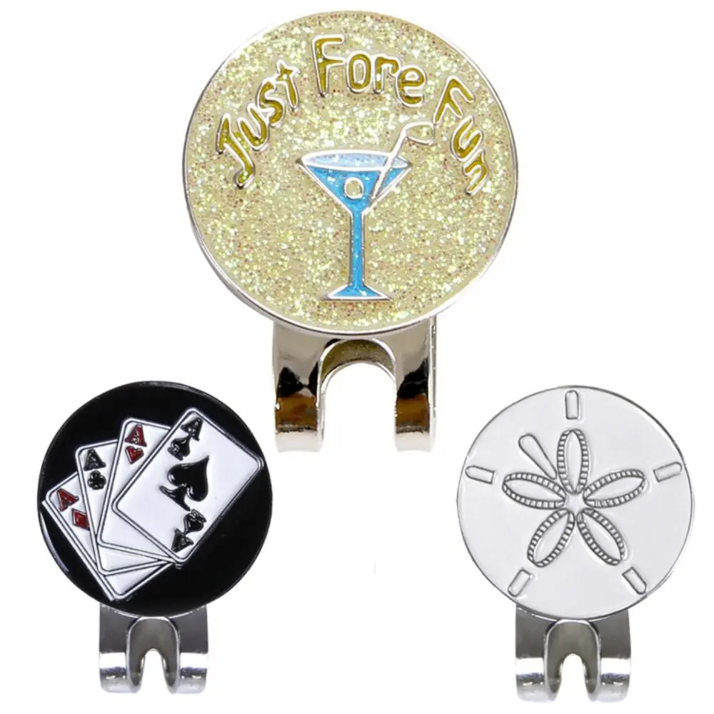 Golfer Gift Electroplated Gold Hat Clip Golf Equipment Pink Pattern Golf Ball Marker Ball Coin Mark Golf Hat Clip Golf Cap Clip