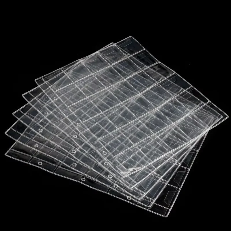 300 Pockets Total Clear PVC Coin Album Pages, Transparent Coin Sleeves for Coin, Stamp & Collectible Storage Supplies