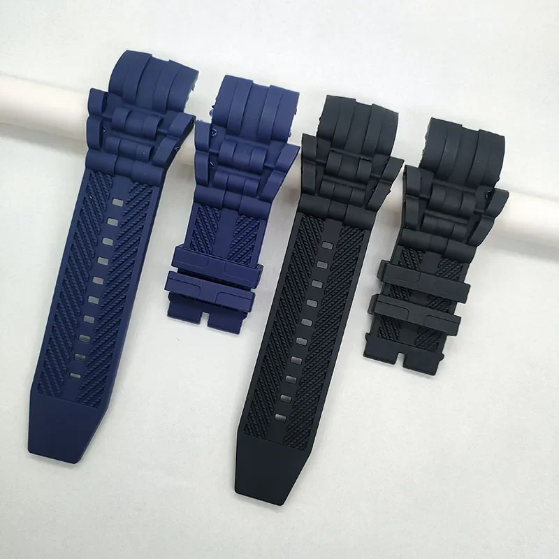 Quality Rubber Silicone Black Dark Blue Watchband for Invicta Diving Male Reserve Sport Specific Lugs Watch Wristband Strap 26mm