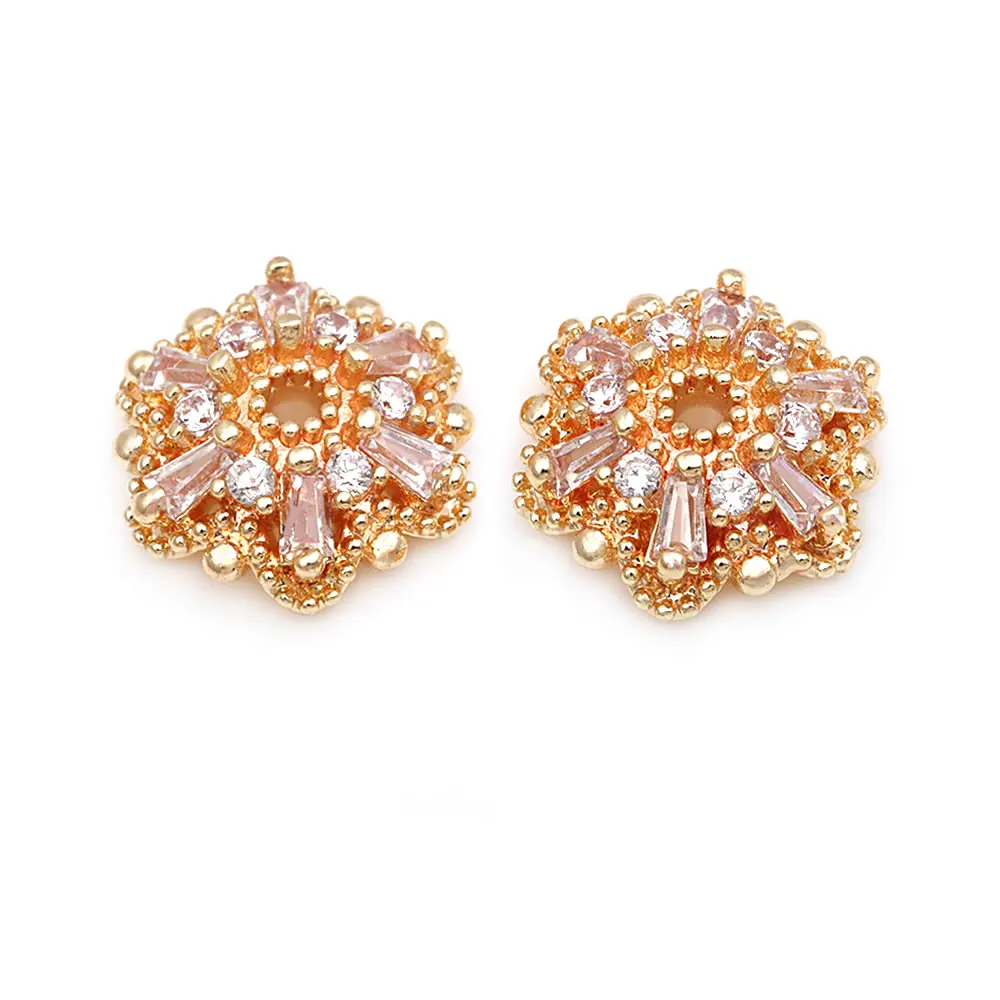 18K Gold Color Brass Flower Beads Caps High Quality Necklace Earrings Making Diy Jewelry Accessories Rosediy Official Website