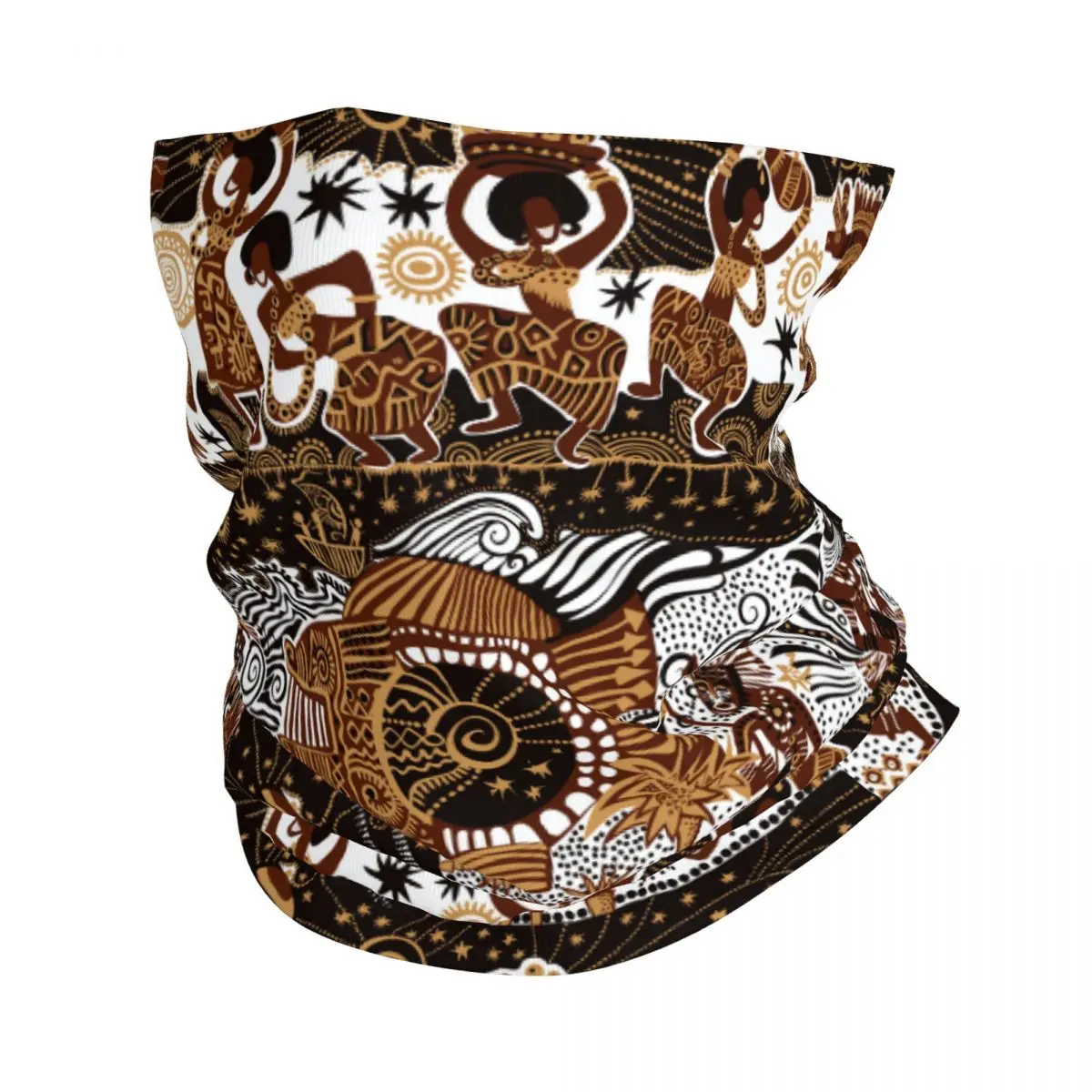 

Dancing African Women Thin Wrap Scarf Bandana African Ethnic Pattern Neck Gaiter Face Cover Headband