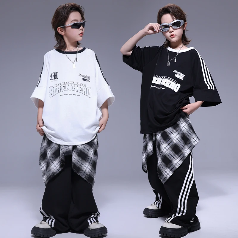 Mädchen Hip Hop Oversize T-shirt Jogger Hosen Jungen Coole Streetwear Kleidung Set Kinder Kinder Jazz Street Dance K-pop Kostüme