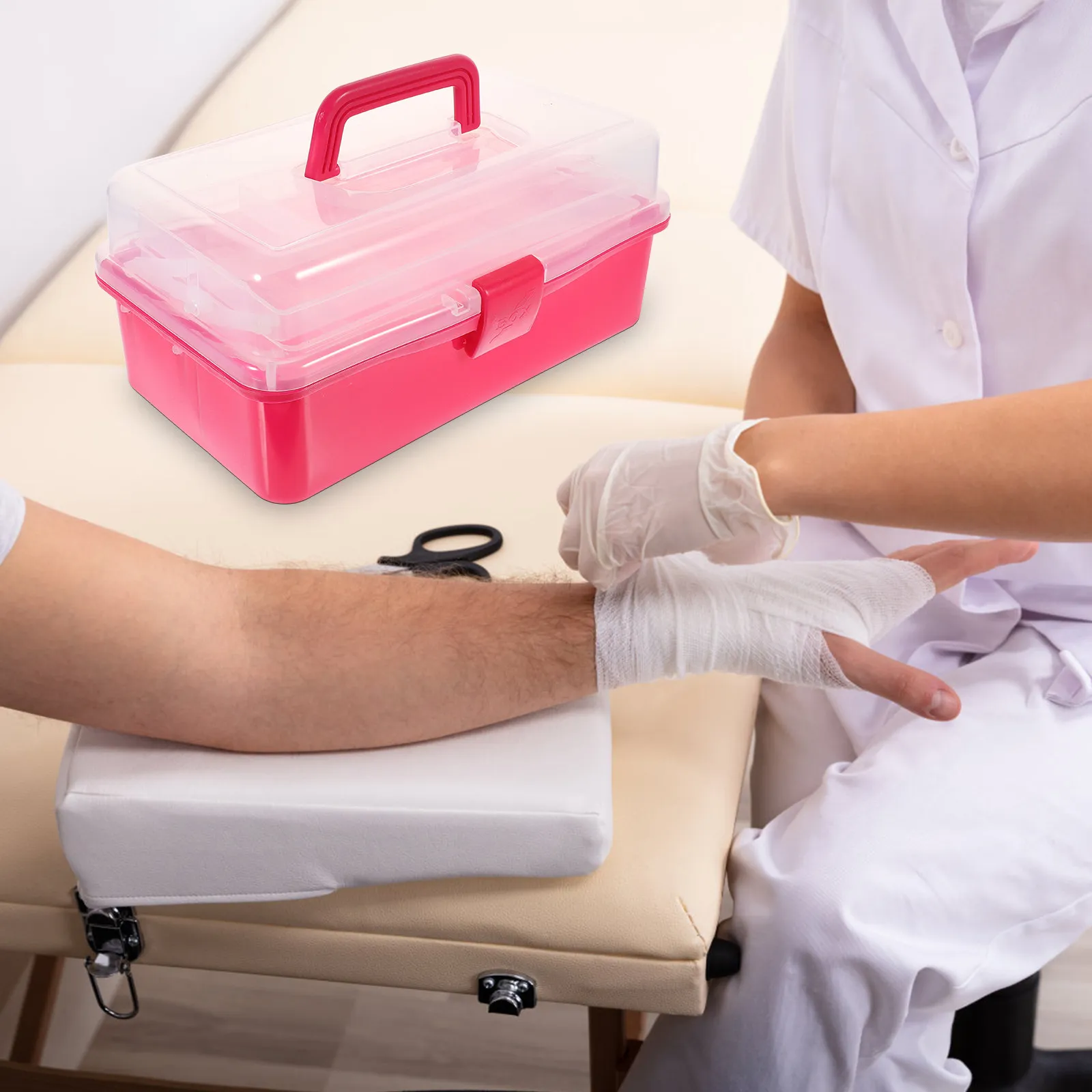 

Nail Art Tool Storage Box Premium PP Material Professional Organizer Lightweight Handle Multi Function Storage