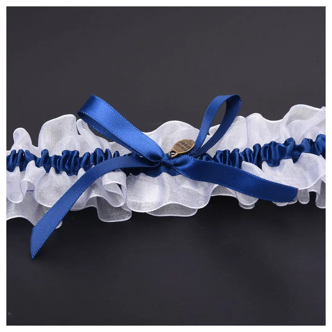 Casamento nupcial da noiva ligas cetim bowknot flores royalblue