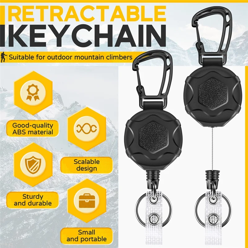 ZIZI intrekbare sleutelhangers Heavy Duty badgehaspel Intrekbare ID-badgeclip met verbeterde bergbeklimmengesp