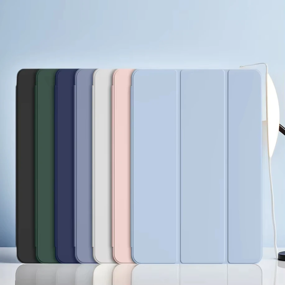 

For iPad Air Pro Mini 10.9 11 9.7 10.2 8.3 12.9 13 11th 10th 9th Generation Trifold Stand Flip Smart Cover Soft Pencil Holder