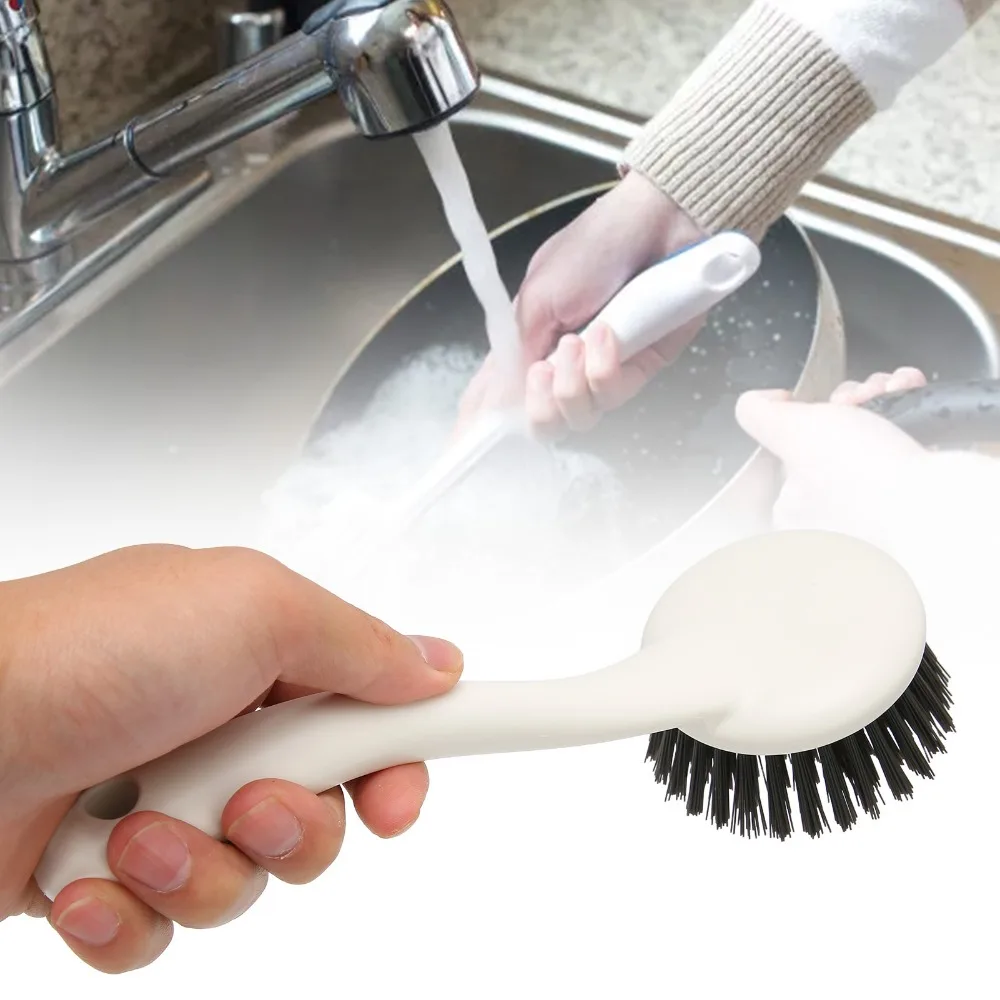 Durable Long Handle Cooktop Cleaning Brush White Long Handle Cleaning Brush Dish Scrub Brush Restaurant