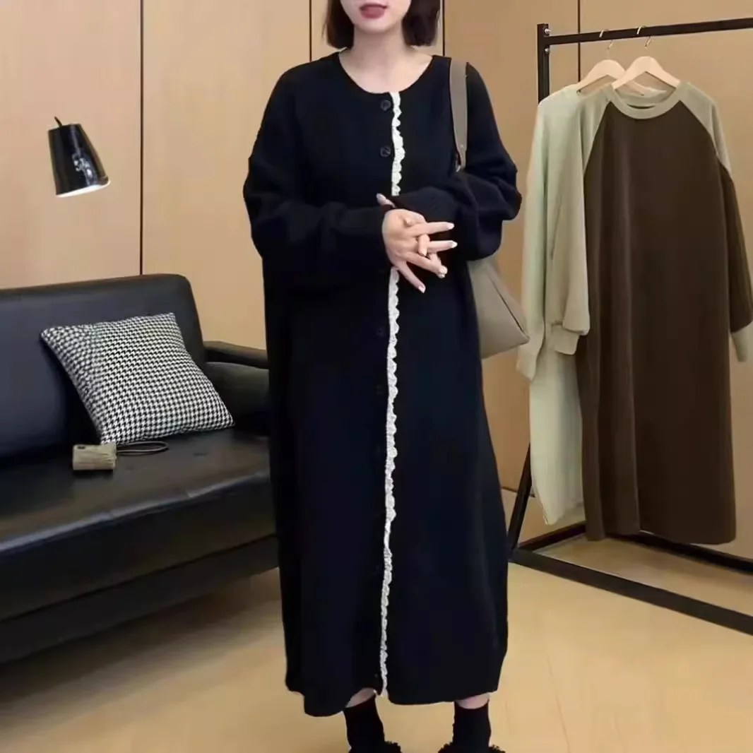 

Knee Length Pullovers Blue Sweaters Jumpers Women Crocheted Drawstring Street-Party Old Money Hottie Knitting Perforated Snug OL