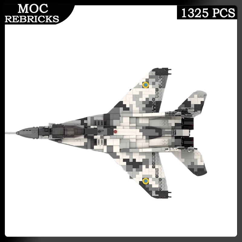 Military Series Assembly Mini Building Blocks MOC Ukraine Mig-29 Raptor Model DIY Expert Collection Bricks Toys Boy Holiday Gift