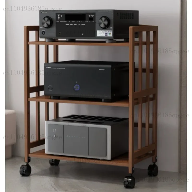 2-4 Tier Adjustable Audio Rack, Mobile HiFi Equipment Stand with Wheels, for Amplifier, Speaker, Turntable & Studio Gear Storage
