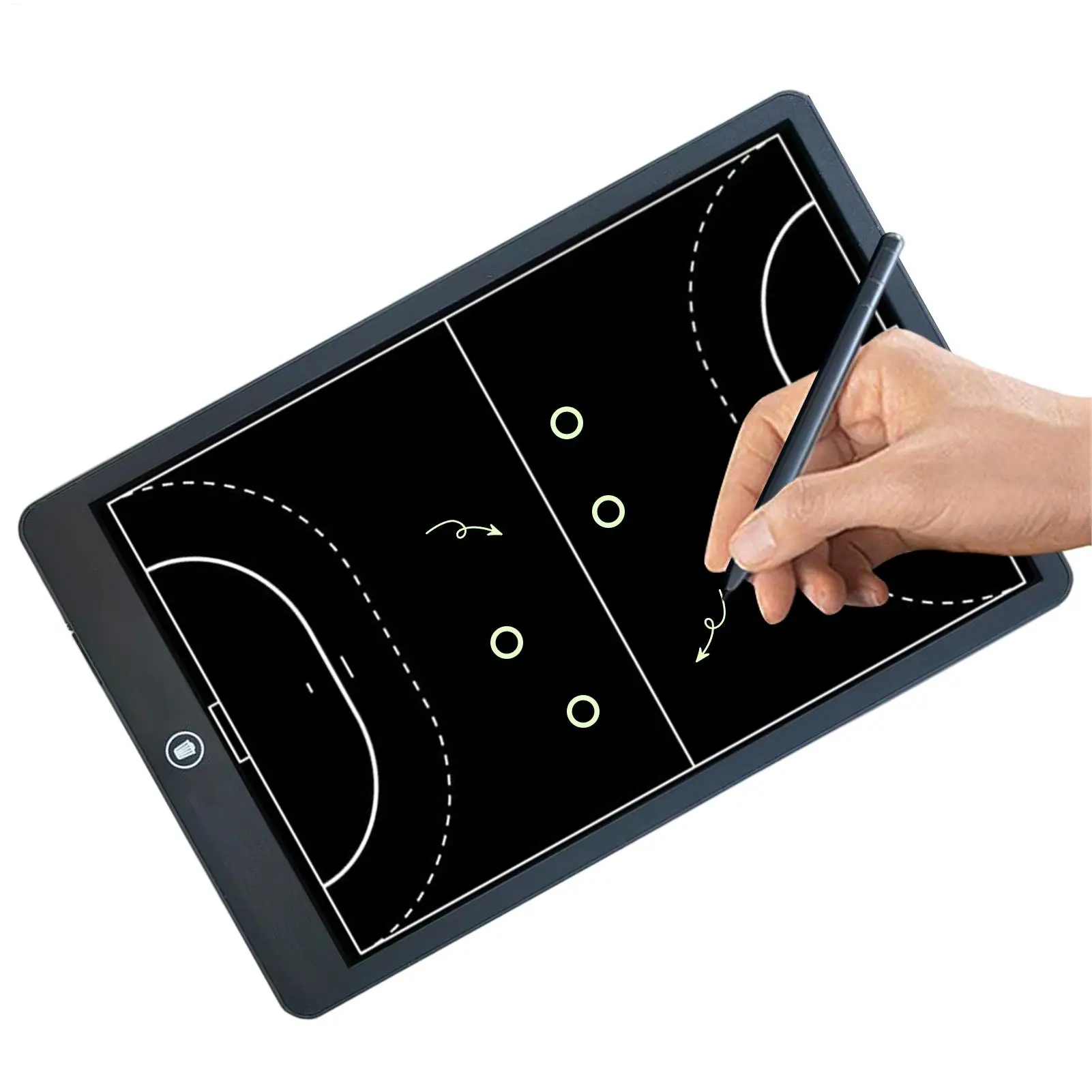 تابلت كتابة LCD مقاس 16 بوصة لمدربي كرة اليد - لوحة تكتيكات قابلة لإعادة الاستخدام - لوحة رسم لخطة ألعاب قابلة للمسح للتدريب الرياضي