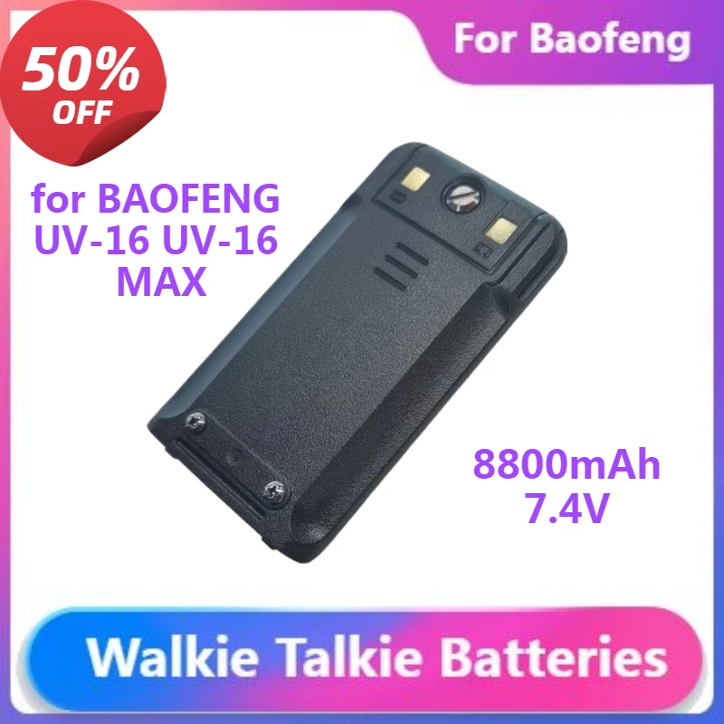 

Walkie Talkie Batteries for BAOFENG UV-16 UV-16 MAX UV16 PRO V1 V2 Two Way Radios 8800mAh 7.4V