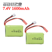 1/2/3Pcs 7.4v 1600mah Lipo Battery Fits for Flysky FS-GT5 2.4G 6CH Transmitter for RC Car Boat Remote Control 2S 7.4v RC battery