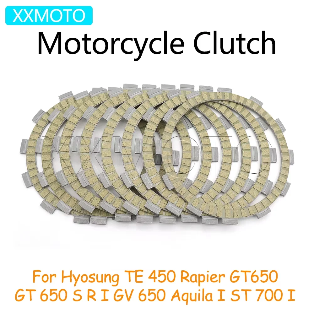 Kit de Disco de Fricção para Embreagem de Motocicleta Hyosung TE 450 Rapier GT650 GT 650 S R I GV650 GV 650 Aquila I ST 700 I GT GV 650