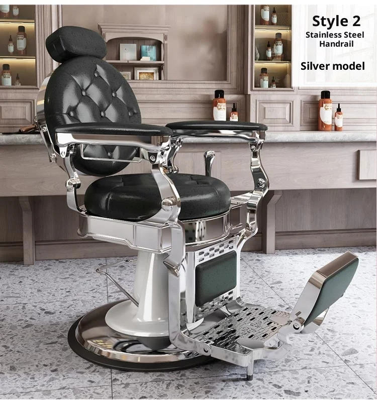 Barber Minimalist Leather Barber Chair With Oil Pump Lift & Recline Shaving Function For Salons & Barbershops