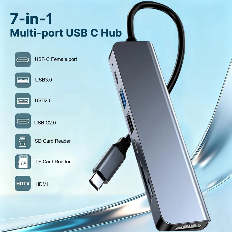 4K HD‑Compatible PD Charging USB‑C Hub USB3.0 USB2.0 Docking Station For MacBook iPad Samsung S10 Dex TV Accessories