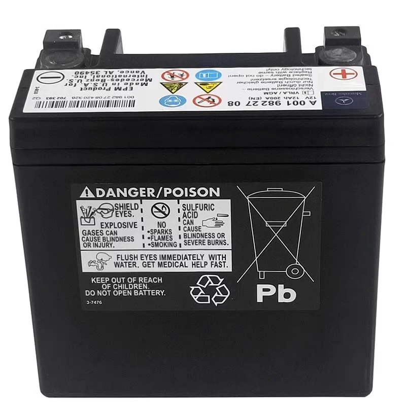 For Genuine Mercedes-Benz Auxiliary Battery 12V 12Ah 200A a 0009829608