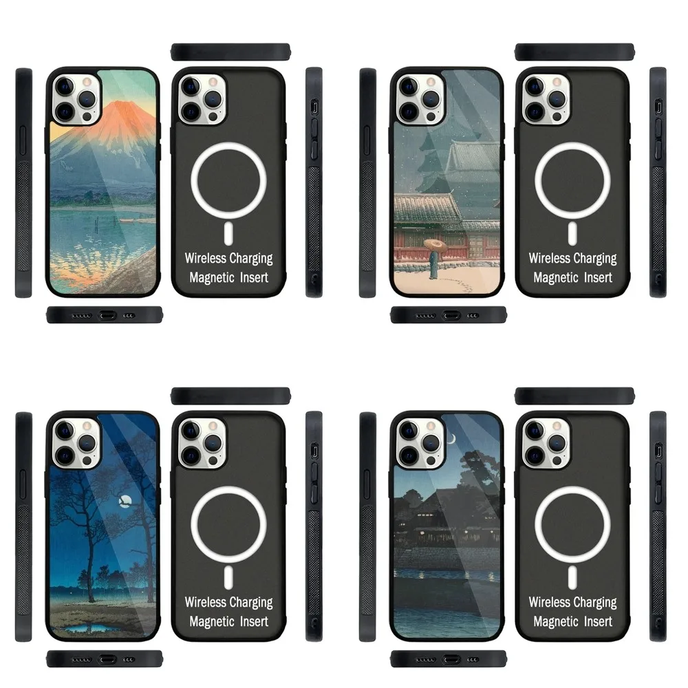 Japanese painter Hasui Kawase  Phone Case Strong Magnetic For IPhone 15,14,13,Pro,Max,Plus,11,12,Mini For Magsafe Wireless